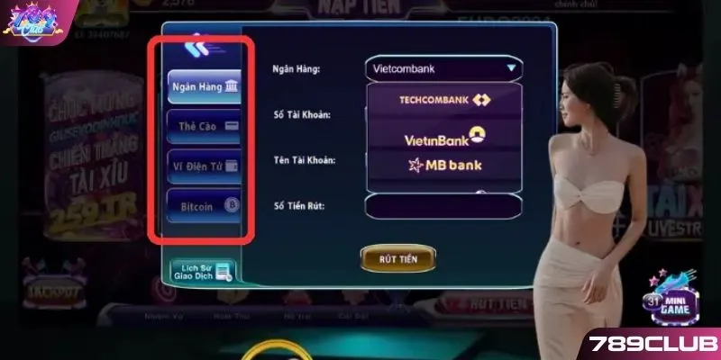 Các bước rút tiền 789CLUB